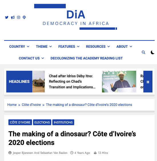 The making of a dinosaur? Côte d’Ivoire’s 2020 elections