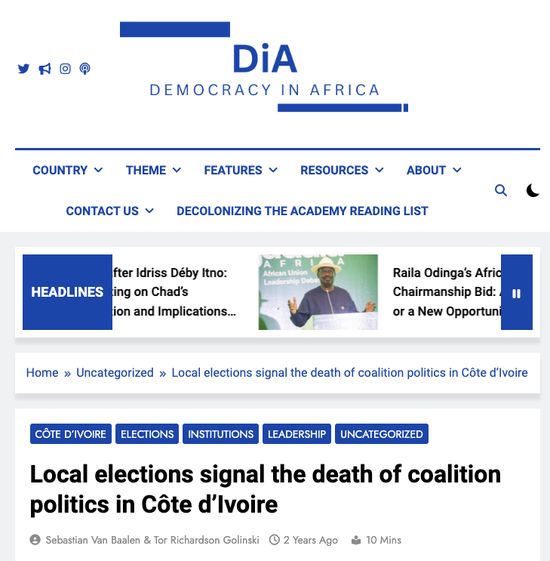 Local Elections Signal the Death of Coalition Politics in Côte d’Ivoire